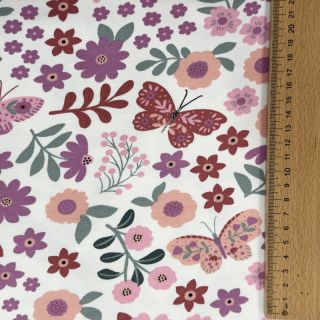 Sweat fabric Flowers Azriel offwhite