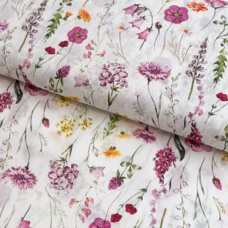 Cotton fabric VOILE Emily flowers digital print