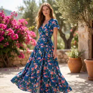 Viscose STRETCH Flowers Dorothia digital print