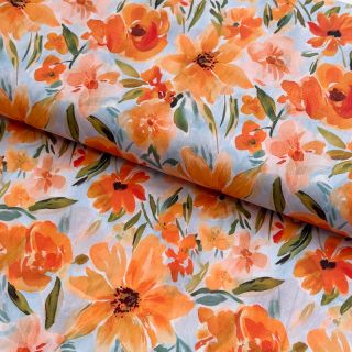 Cotton fabric VOILE Sarah flowers digital print