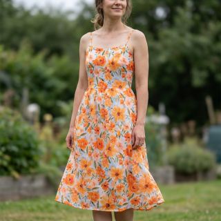 Cotton fabric VOILE Sarah flowers digital print