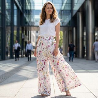 Cotton fabric VOILE Emily flowers digital print