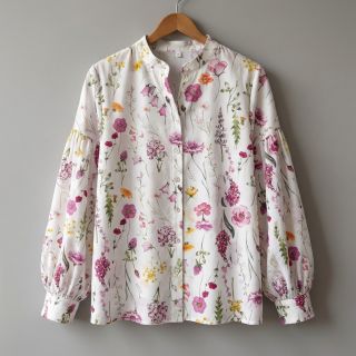 Cotton fabric VOILE Emily flowers digital print