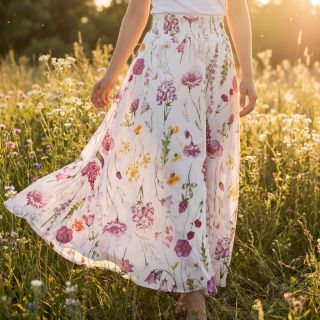 Cotton fabric VOILE Emily flowers digital print