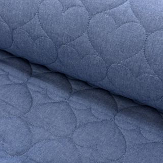 Stepped fabric DENIM Hearts