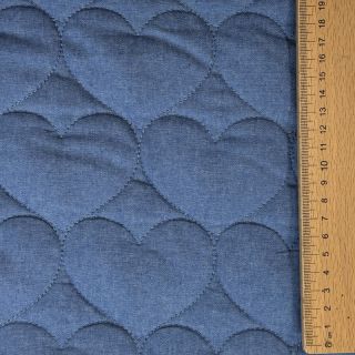Stepped fabric DENIM Hearts