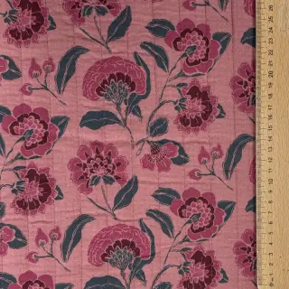 Double gauze/muslin STEPPED Flowers mauve