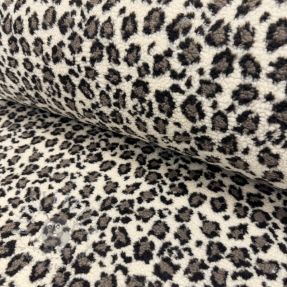 Coat fabric TEDDY JACQUARD Animal skin brown