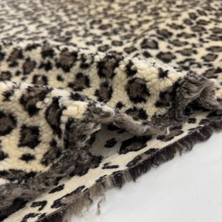Coat fabric TEDDY JACQUARD Animal skin brown