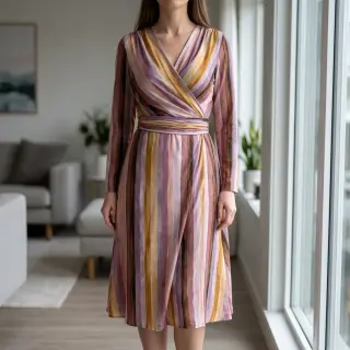 Viscose RADIANCE Stripes lavender digital print