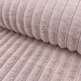Faux fur Stripes Luxe old rose