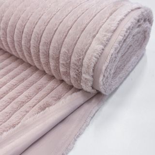 Faux fur Stripes Luxe old rose