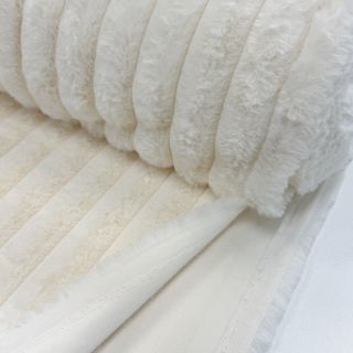 Faux fur Stripes Luxe ecru