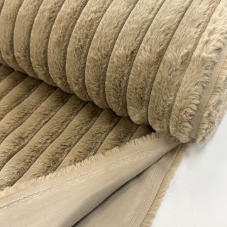 Faux fur Stripes Luxe beige