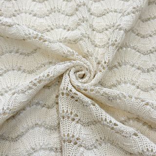 Knitted jacquard LUREX ecru