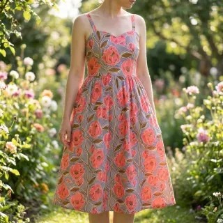 Cotton fabric VOILE Timi flowers