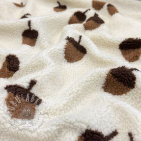 Coat fabric TEDDY JACQUARD Acorns