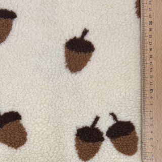 Coat fabric TEDDY JACQUARD Acorns