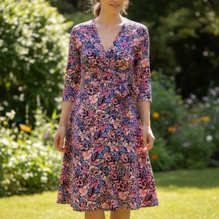 Viscose STRETCH Flowers Junie black