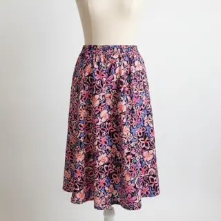 Viscose STRETCH Flowers Junie black