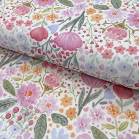 Double gauze/muslin Flowers pink dream digital print