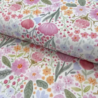 Double gauze/muslin Flowers pink dream digital print