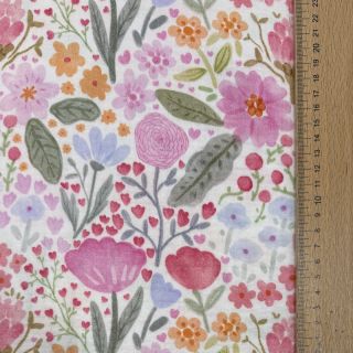 Double gauze/muslin Flowers pink dream digital print