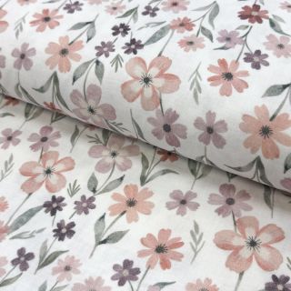 Double gauze/muslin Flowers Jana digital print