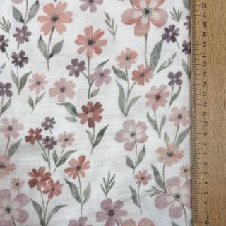 Double gauze/muslin Flowers Jana digital print