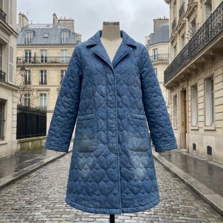 Stepped fabric DENIM Hearts