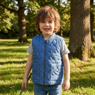 Stepped fabric DENIM Hearts