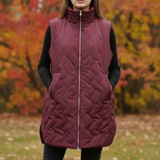 Stepped fabric ZIG ZAG aubergine