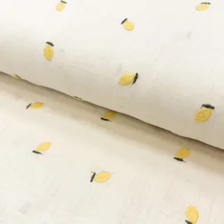 Double gauze/muslin EMBROIDERY Fruit yellow SIMPLY NATURAL