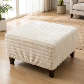Faux fur Stripes Luxe ecru