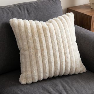 Faux fur Stripes Luxe ecru