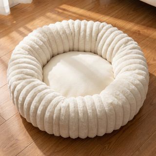 Faux fur Stripes Luxe ecru