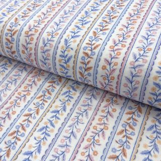 Double gauze/muslin Leaves in stripes digital print ORGANIC