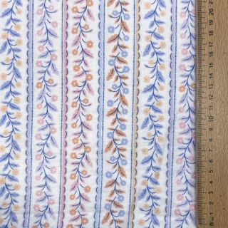 Double gauze/muslin Leaves in stripes digital print ORGANIC