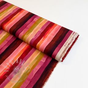 Viscose RADIANCE Stripes burgundy digital print