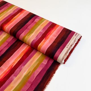 Viscose RADIANCE Stripes burgundy digital print