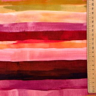 Viscose RADIANCE Stripes burgundy digital print