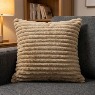 Faux fur Stripes Luxe beige