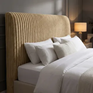 Faux fur Stripes Luxe beige