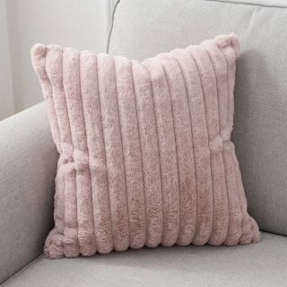 Faux fur Stripes Luxe old rose