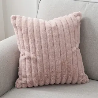 Faux fur Stripes Luxe old rose