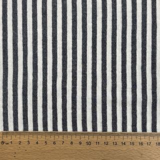 Double gauze/muslin YARN DYED Summer stripe navy