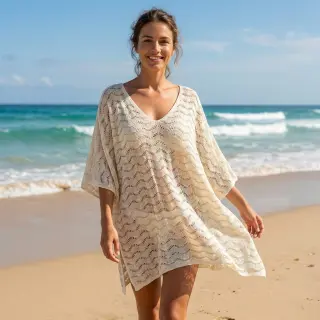 Knitted jacquard LUREX ecru
