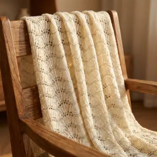 Knitted jacquard LUREX ecru