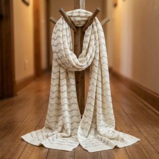 Knitted jacquard LUREX ecru