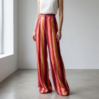 Viscose RADIANCE Stripes burgundy digital print